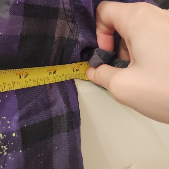 Disney Haunted Mansion Plaid Purple Shirt Size XL Button Up Short Sleeve #V521 - Picture 4 of 5